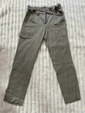 Judith y charles Women’s Gray Cargo Pants with Waist Tie